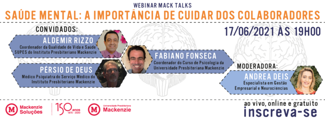 Banner com fotos dos convidados do Webinar