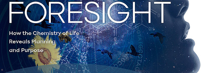 Capa do livro foresight - com tons azulados mostrando recortes de figuras humanas, plantas e animais marinhos