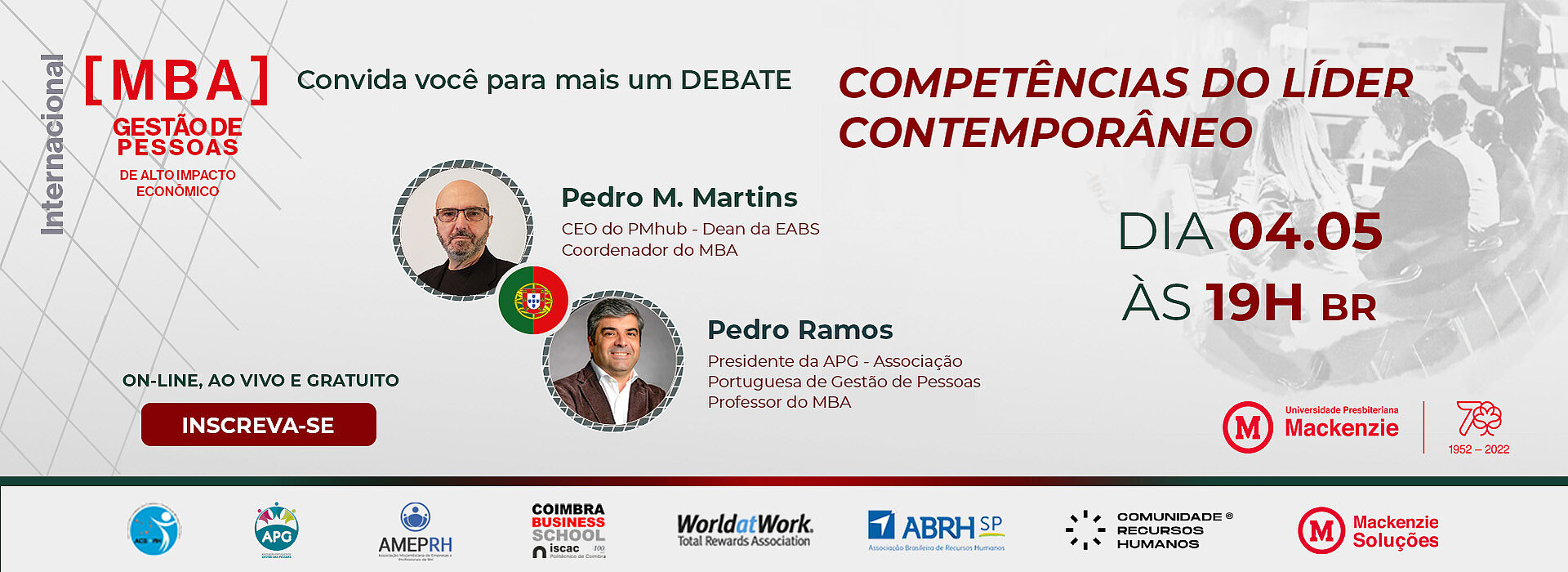 Banner de divulgação do debate. 