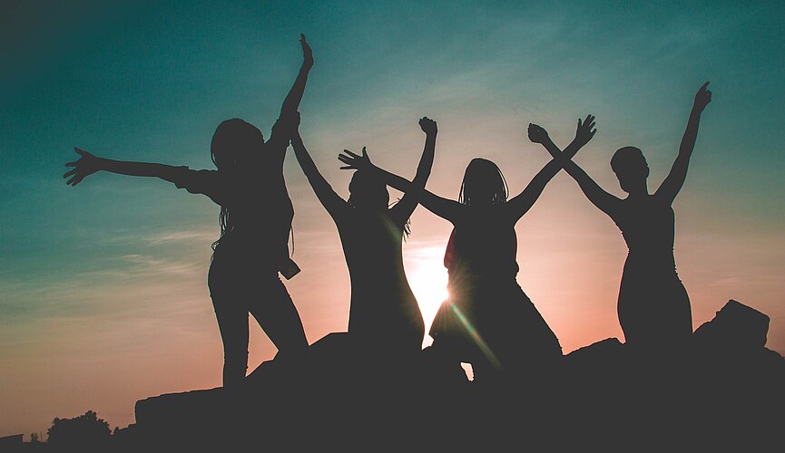 Foto de quatro amigas juntas