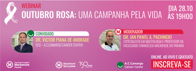 Banner do webinar Outubro Rosa: Uma campanha pela vida