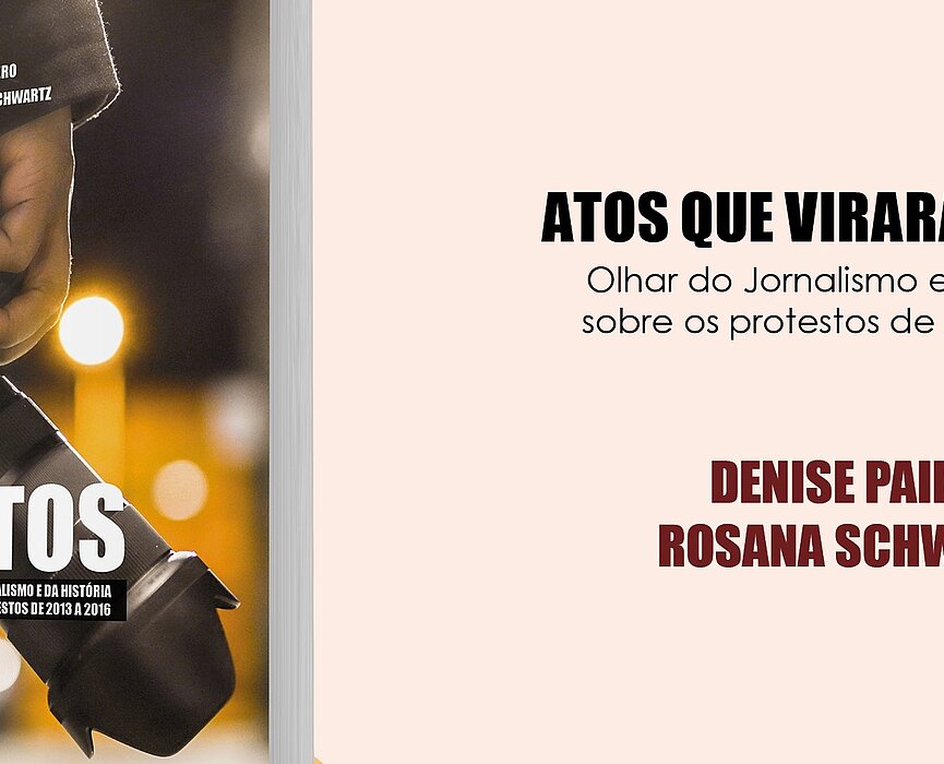 Convite do evento com foto do livro
